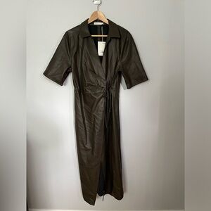 BNWT Oak+Fort brown leather dress